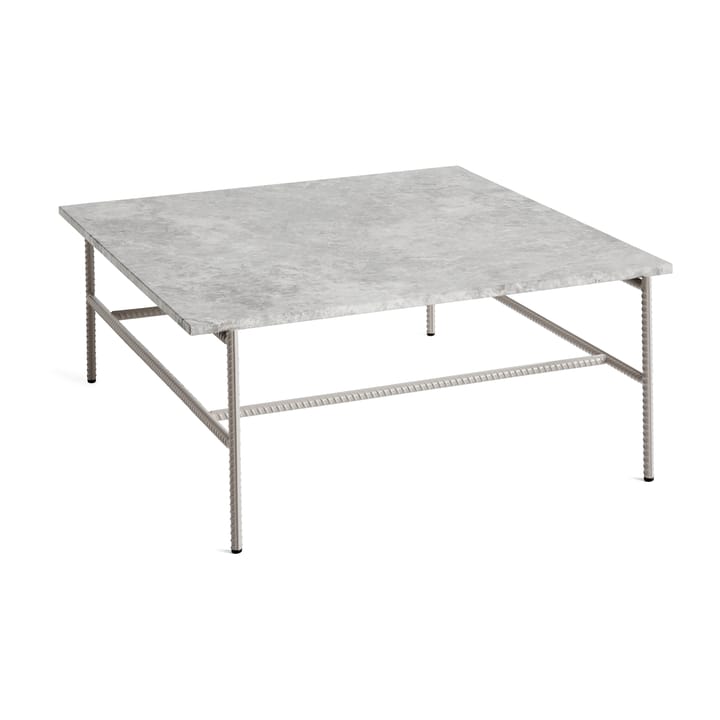 Rebar coffee table 80x84x33 cm - Grey marble-fossil - HAY