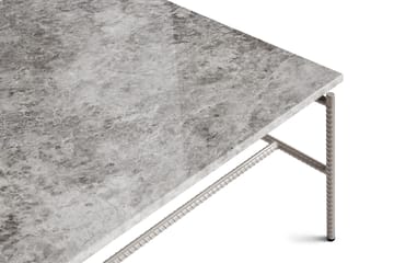 Rebar coffee table 80x84x33 cm - Grey marble-fossil - HAY