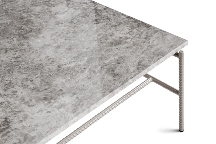 Rebar coffee table 80x84x33 cm, Grey marble-fossil HAY