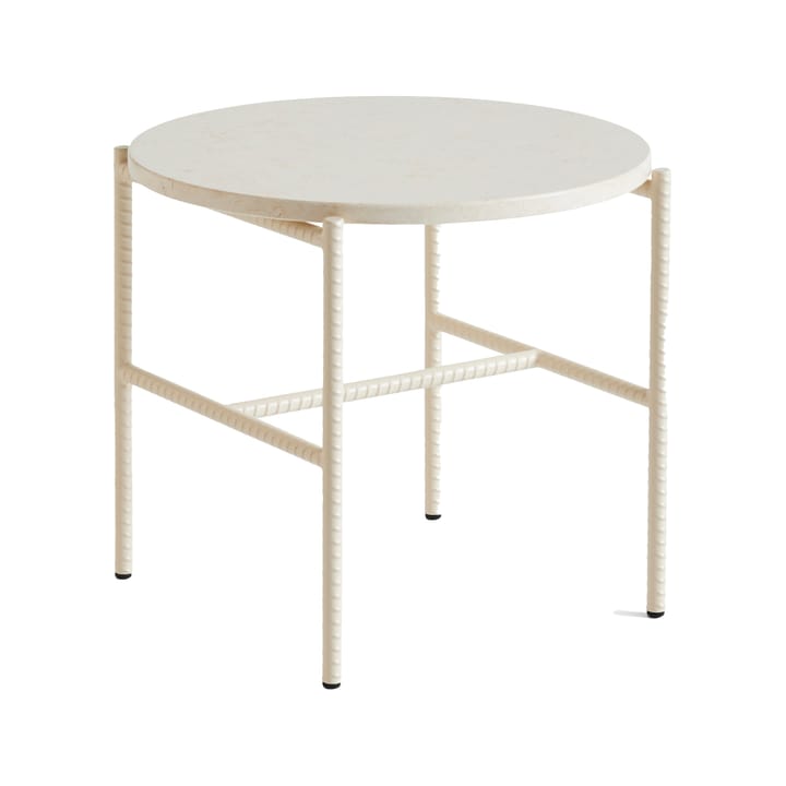 Rebar side table Ø45 cm - Beige marble-alabaster - HAY