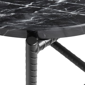 Rebar side table Ø45 cm - Black marble-black - HAY