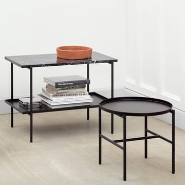 Rebar side table Ø45 cm - Black marble-black - HAY