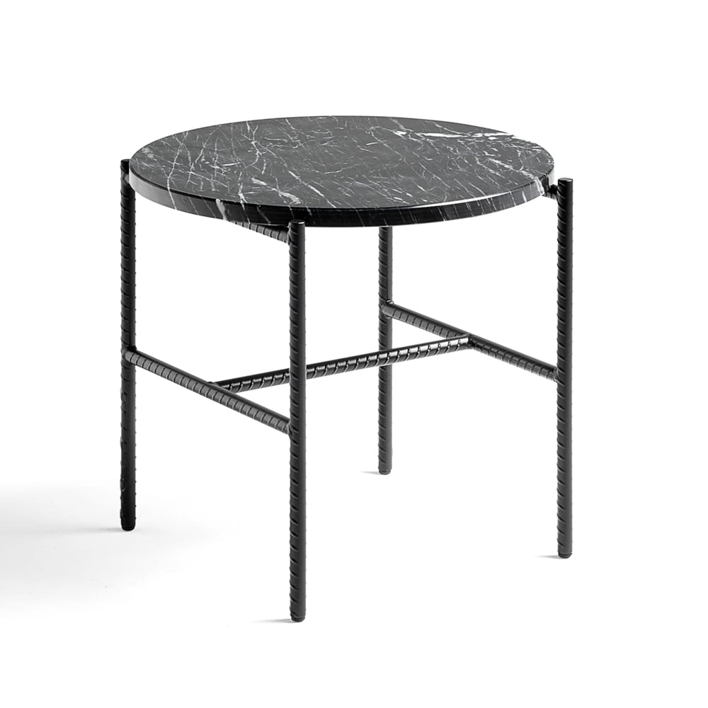 HAY Rebar side table Ø45 cm Black marble-black