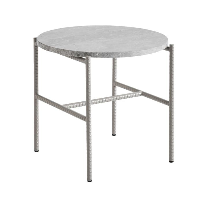 Rebar side table Ø45 cm - Grey marble-fossil - HAY