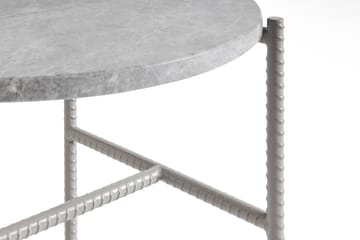 Rebar side table Ø45 cm - Grey marble-fossil - HAY