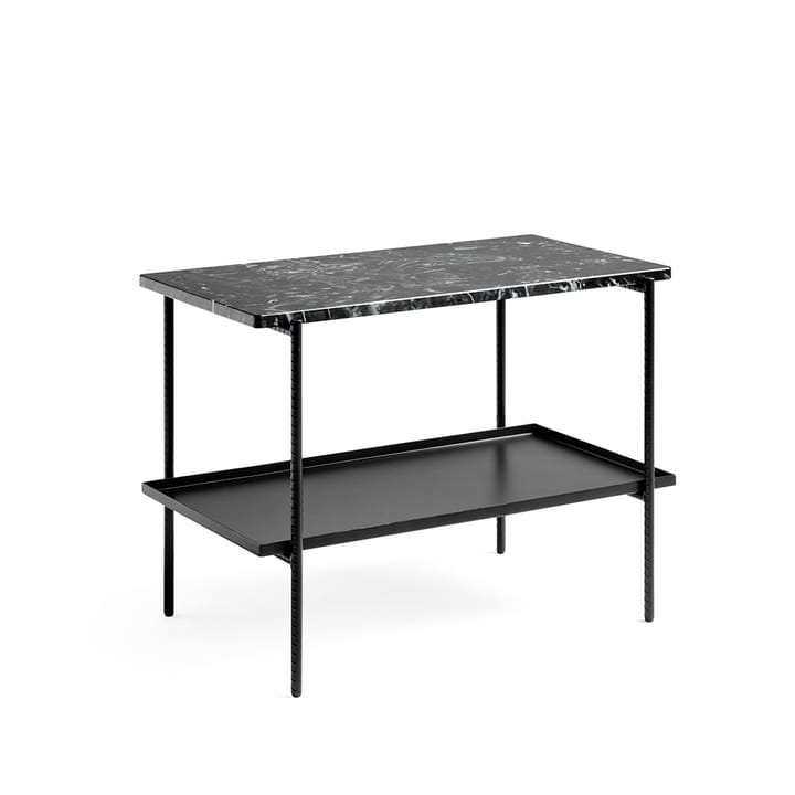 Rebar side table 75x44x55 cm - Black marble-black - HAY