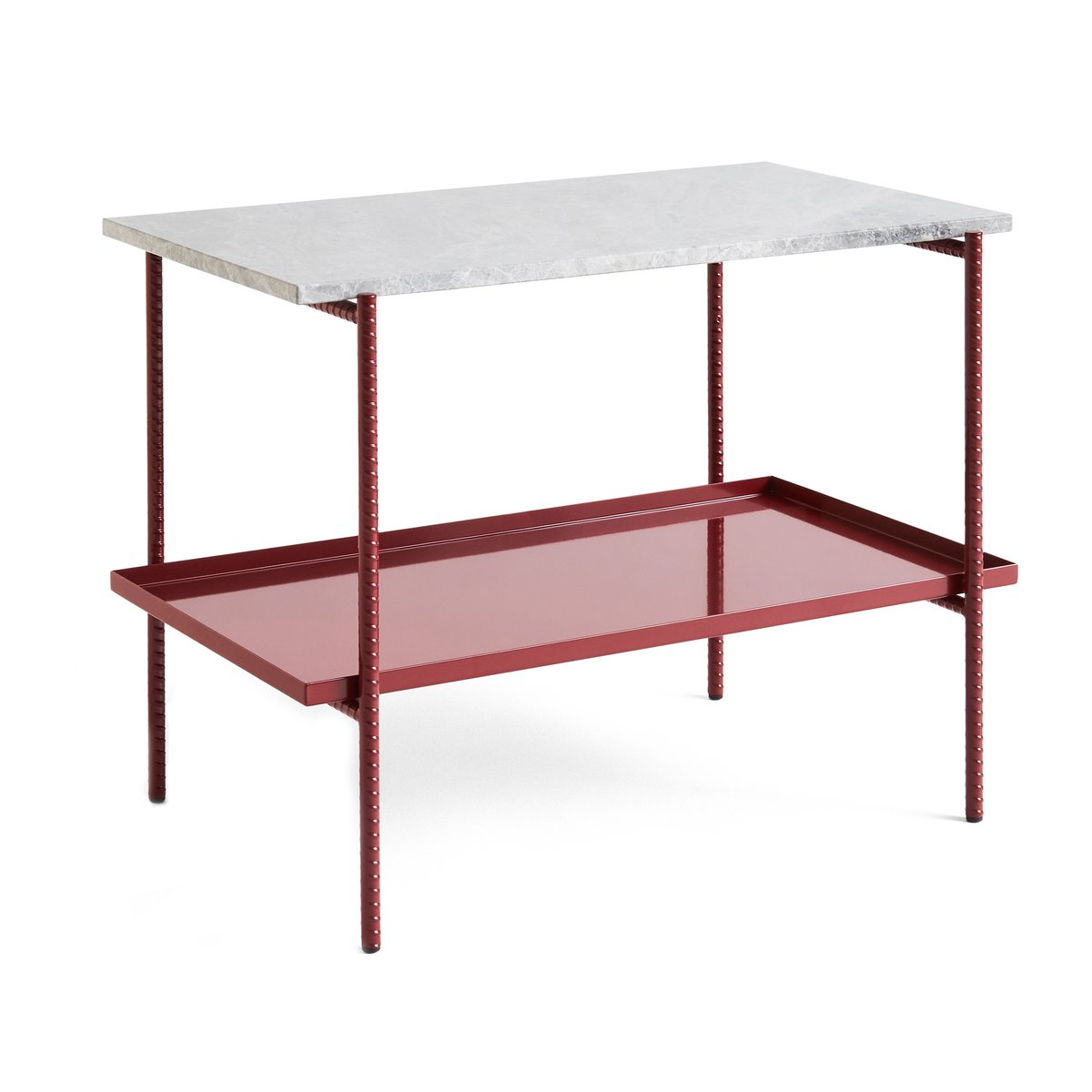 HAY Rebar side table 75x44x55 cm Grey marble-barn red