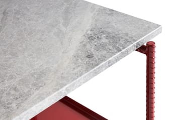 Rebar side table 75x44x55 cm - Grey marble-barn red - HAY