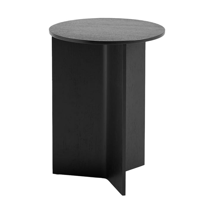 Slit high side table Ø35 cm - Black lacquered oak - HAY