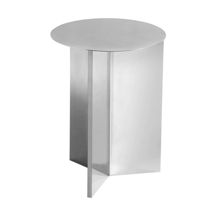 Slit high side table Ø35 cm - Mirror polished steel - HAY