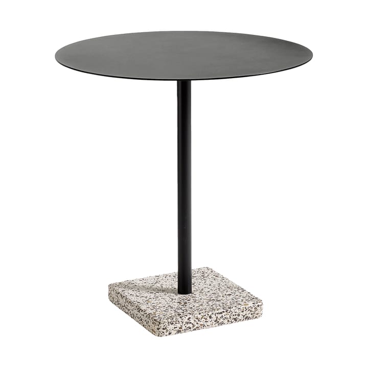 Terrazzo dining table Ø70 cm - Grey terrazzo-anthracite - HAY