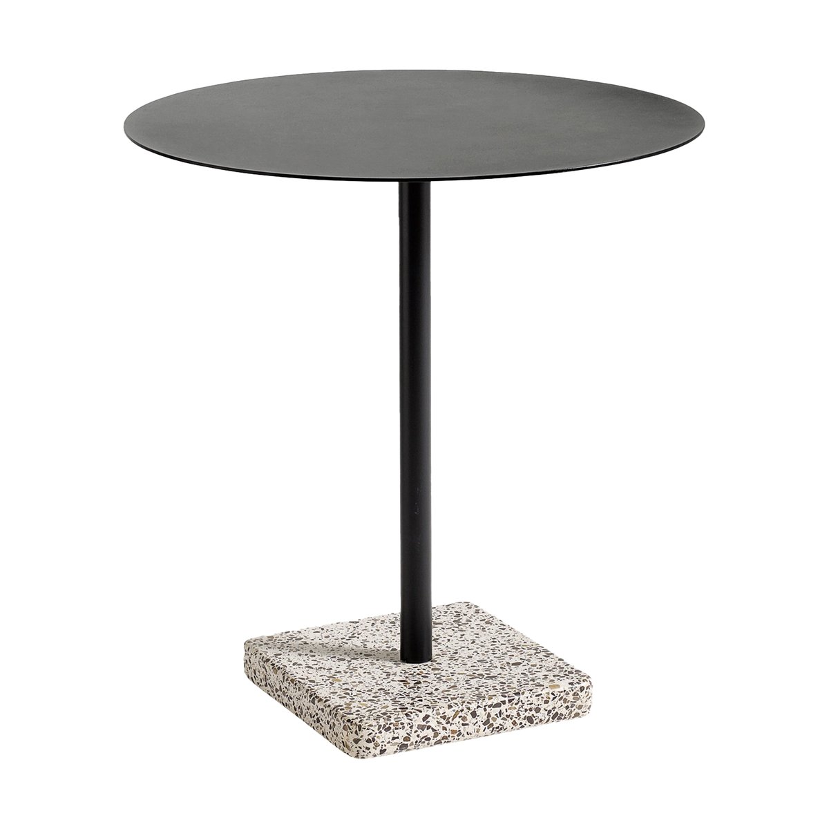 HAY Terrazzo dining table Ø70 cm Grey terrazzo-anthracite