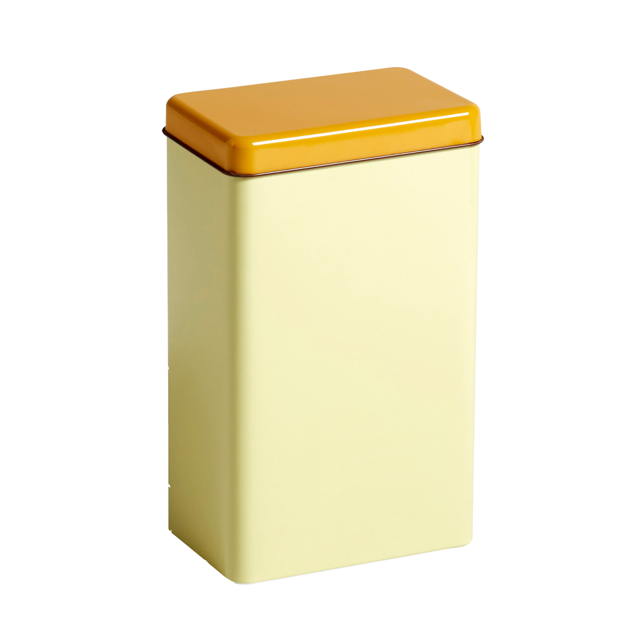 Tin by Sowden tin, Yellow