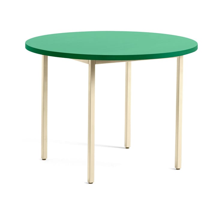 Two-Colour dining table Ø105 cm - Ivory-green mint - HAY