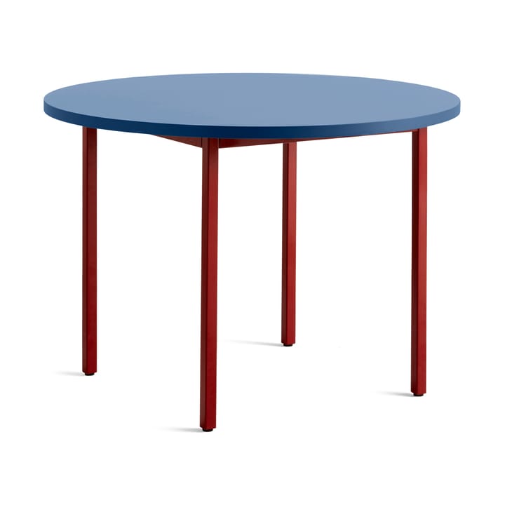 Two-Colour dining table Ø105 cm - Maroon red-blue - HAY