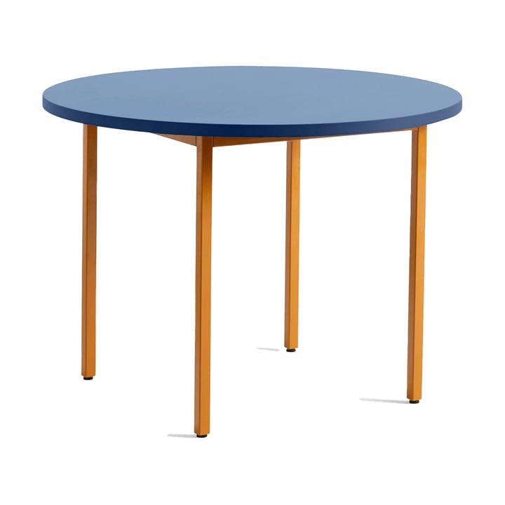 Two-Colour dining table Ø105 cm - Ochre-blue - HAY