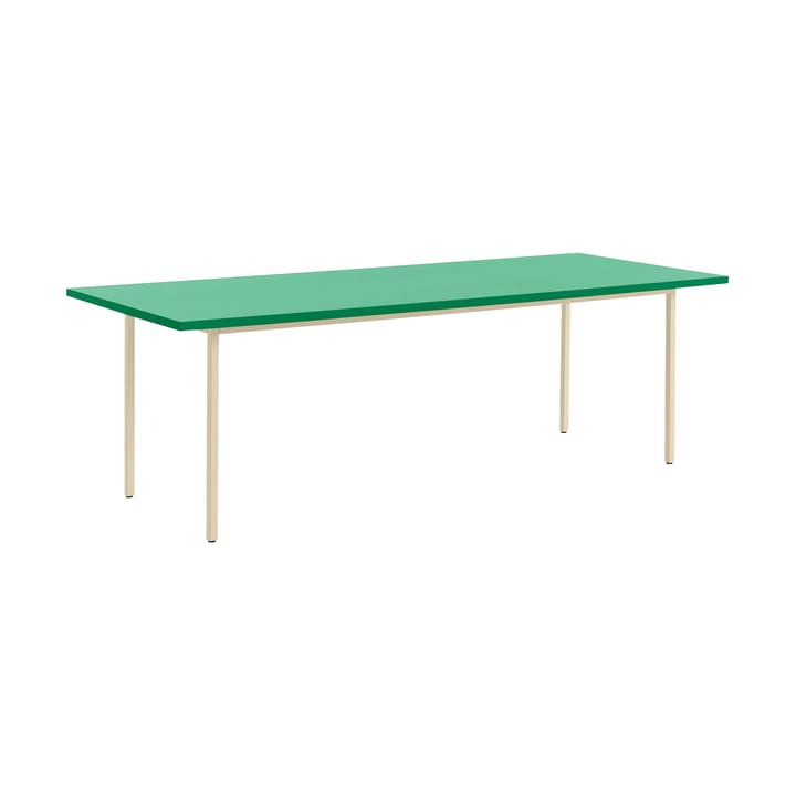 Two-Colour dining table 90x240 cm - Ivory-green mint - HAY