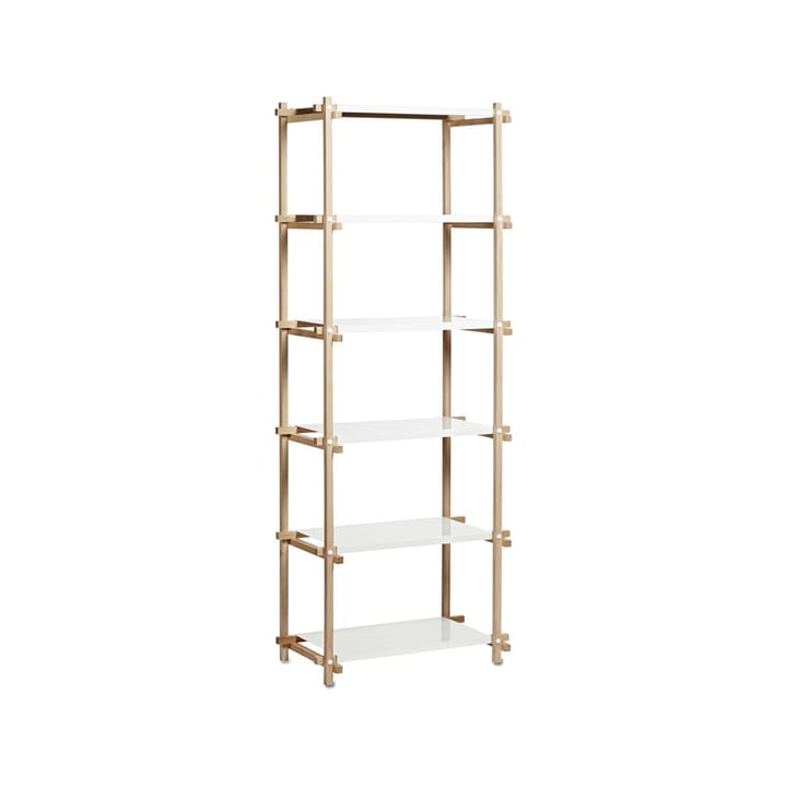 Woody Column shelf - Oak-white lacquered shelf, high - HAY