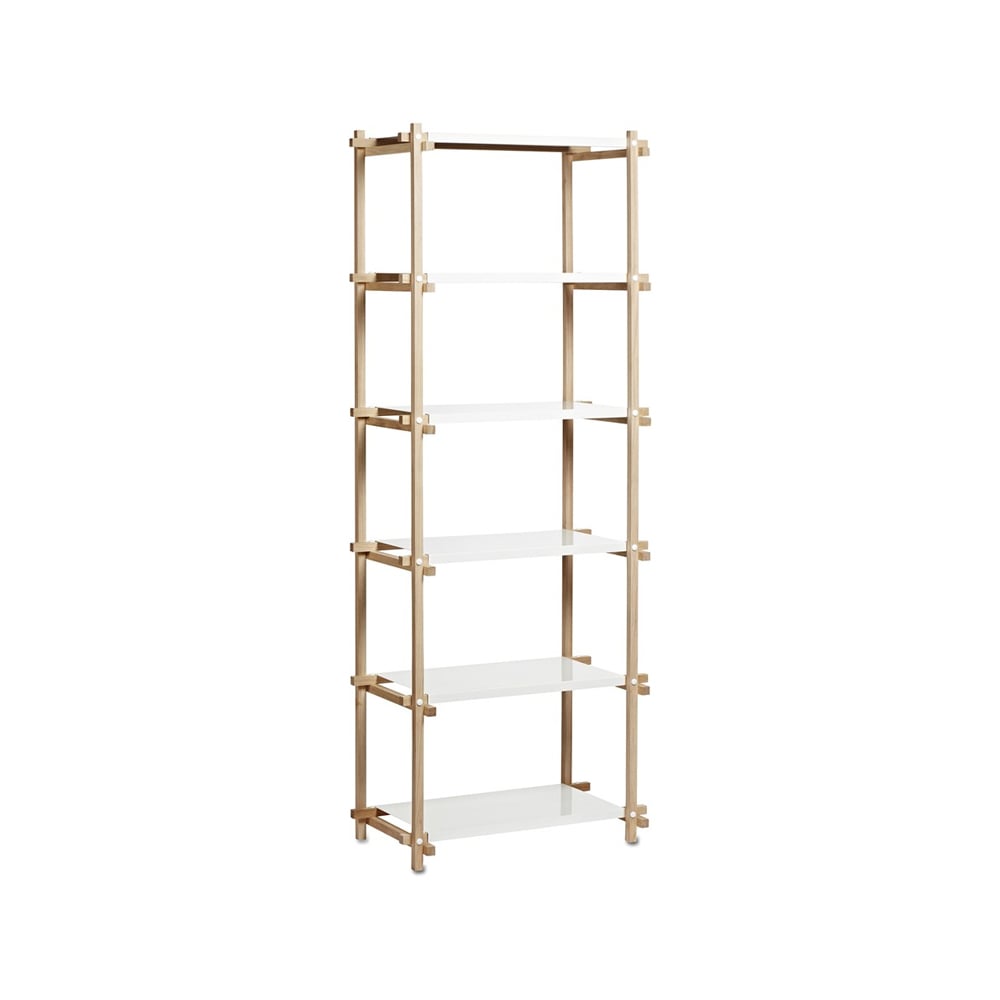 HAY Woody Column shelf Oak-white lacquered shelf, high