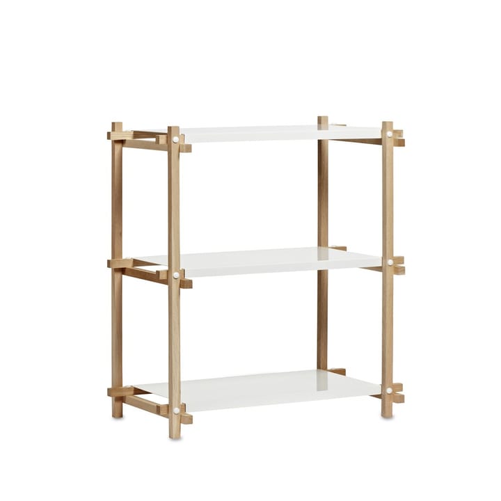 Woody Column shelf - Oak-white lacquered shelf, low - HAY