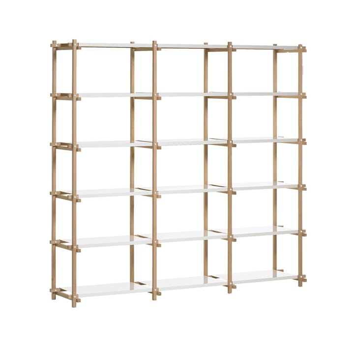 Woody shelf - Oak-white lacquered shelf, high - HAY