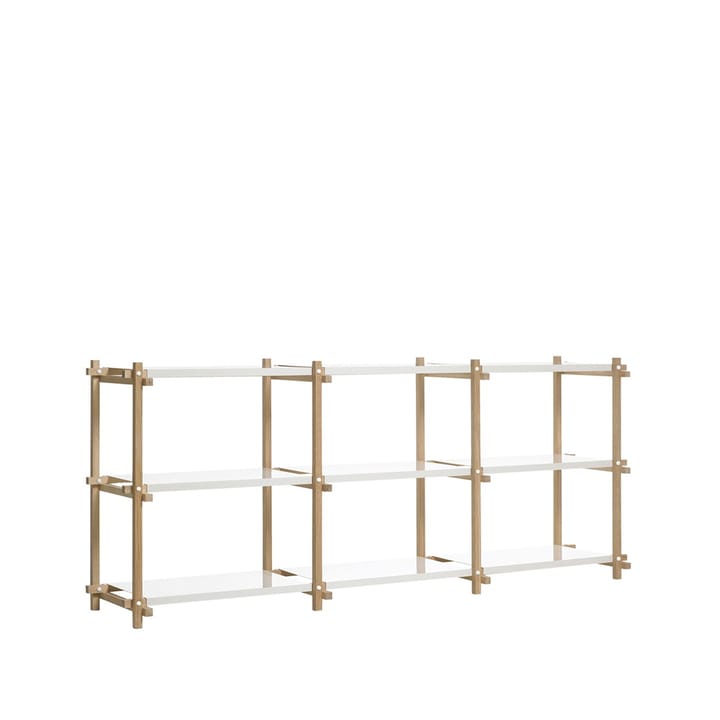 Woody shelf - Oak-white lacquered shelf, low - HAY