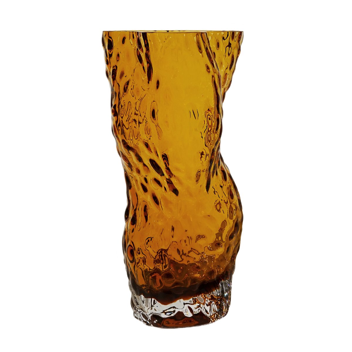 Hein Studio Ostrea Rock glass vase 30 cm Amber