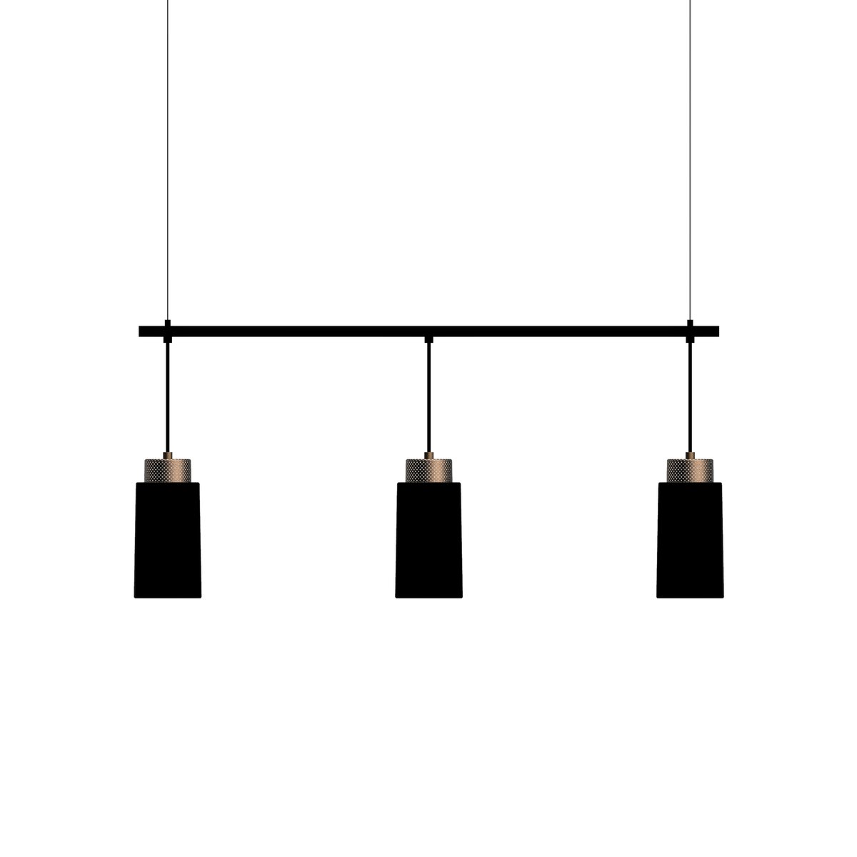 Herstal Edge pendant lamp trio Matte black-bronze