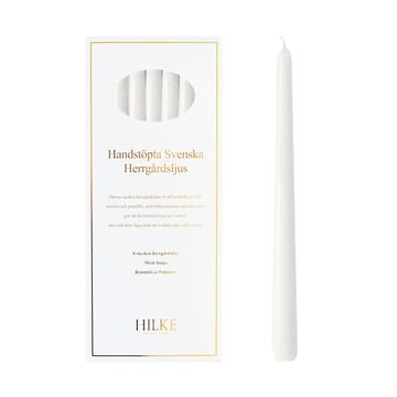 Herrgårdsljus candles 30 cm 6-pack  - Pearl white glossy - Hilke Collection