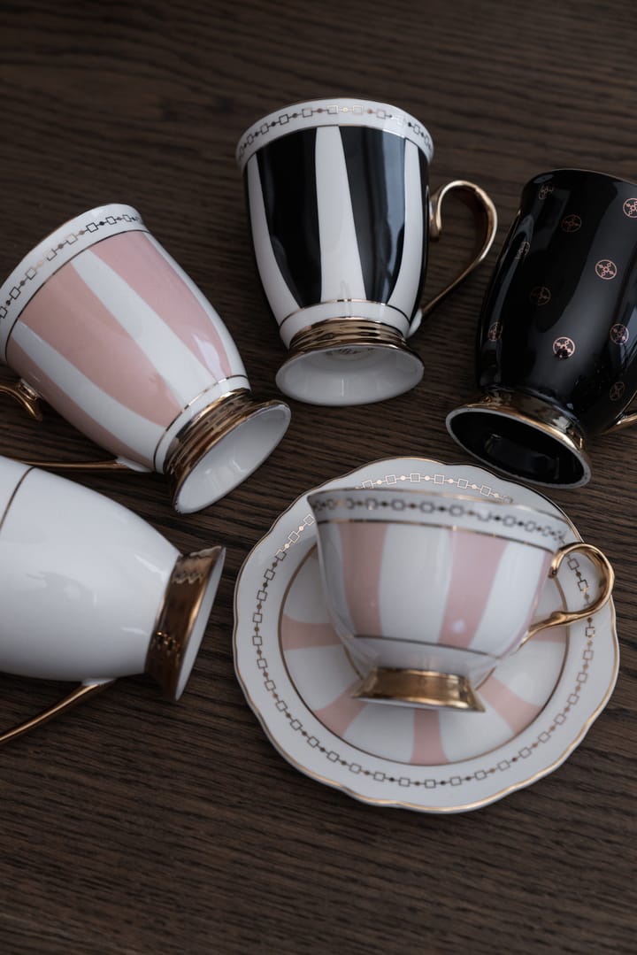 Strisce Rosa mug 28 cl - Pink-white-gold - Hilke Collection