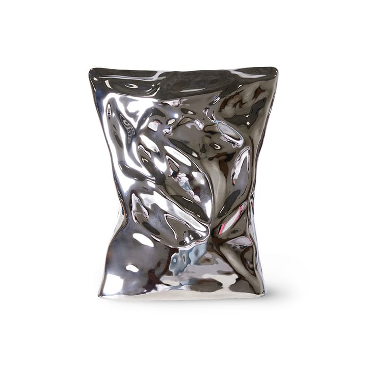 HK Objects vase "Bag of Crisps" 26x9 cm - Chrome - HKliving