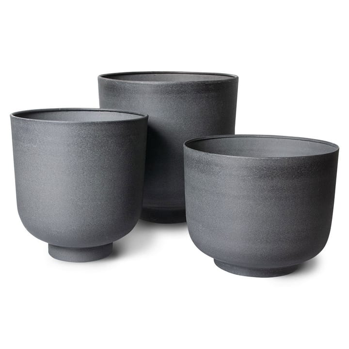 Metal pot set of 3 - Coal - HKliving