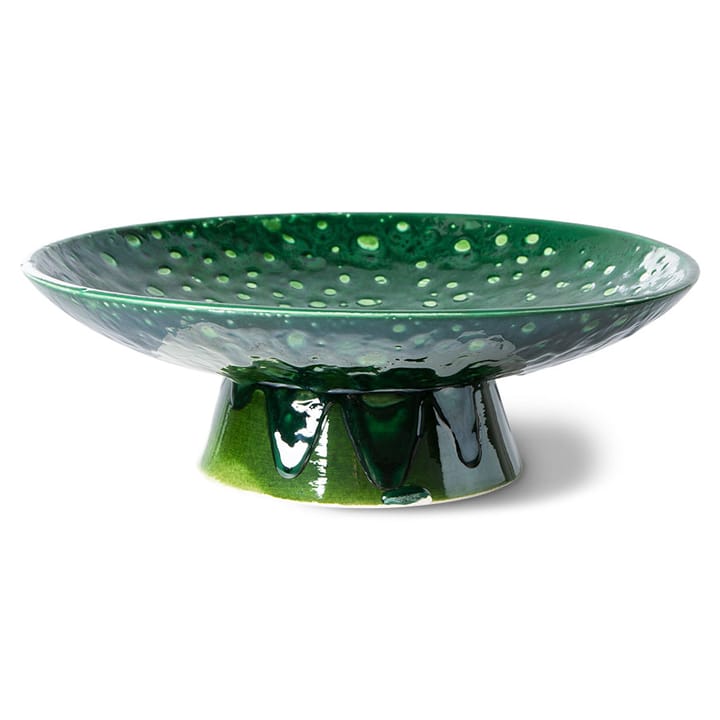 The Emeralds bowl with Foot Ø30x10 cm, Green HKliving