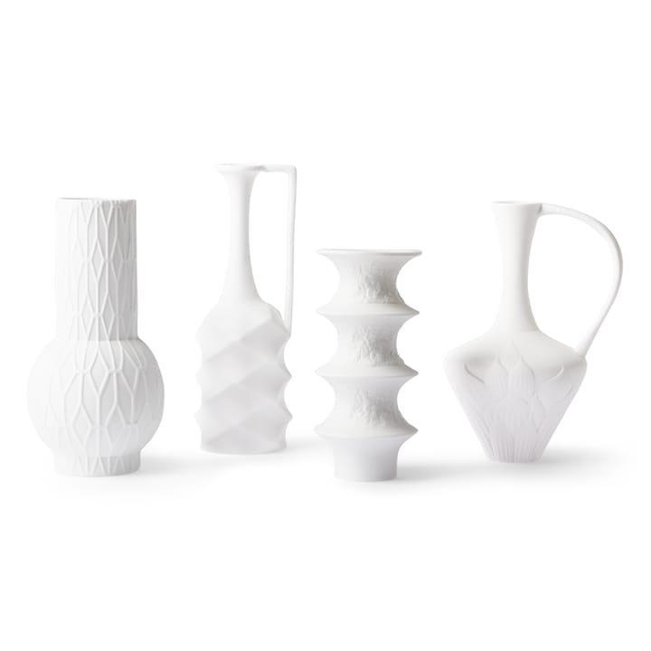 Vases 4-pack 19-25 cm - Matte white - HKliving