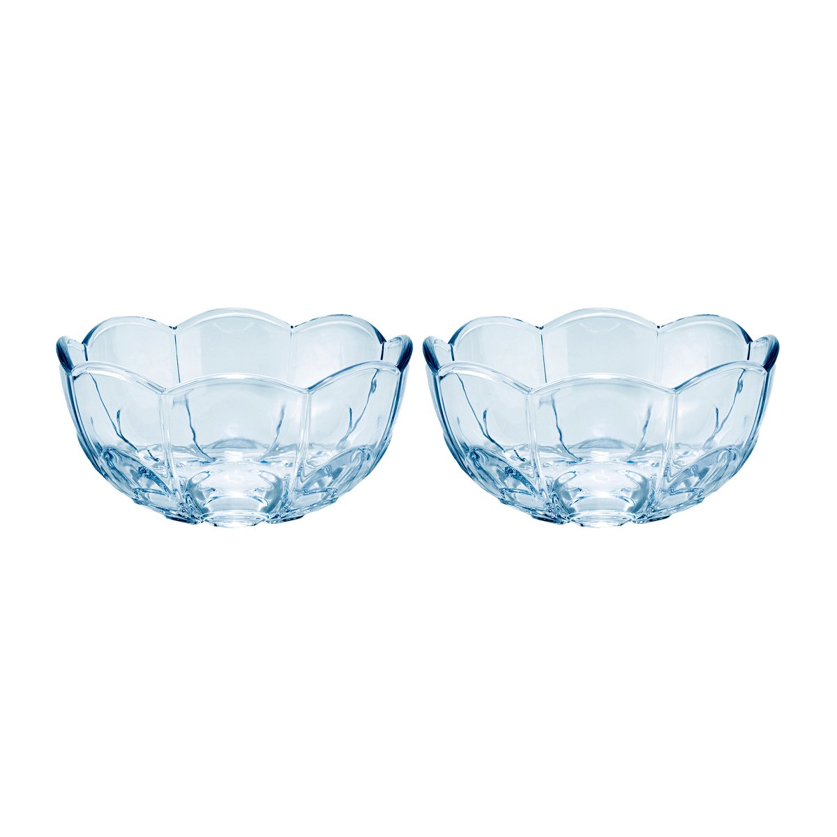 Holmegaard Lily bowl Ø13 cm 2-pack Blue iris | Scandinavian Design | Breakfast bowls | Blue