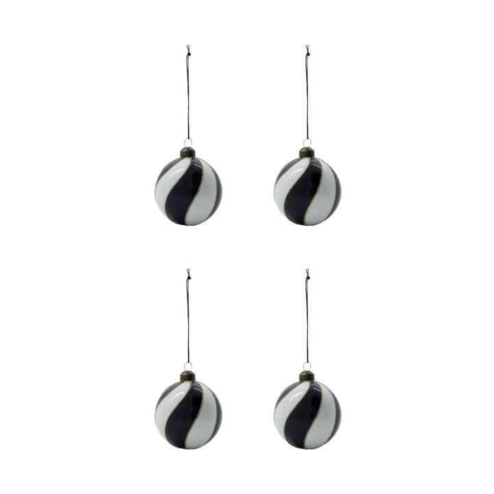 Coil Christmas Ornament Ø8 cm 4-pack - Black-white - House Doctor