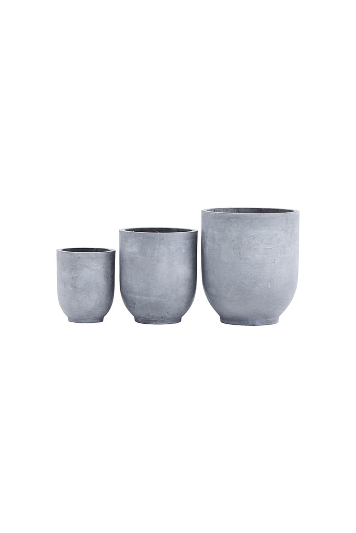 House Doctor flower pot Ø30x34 cm, set of 3 - Gray - House Doctor