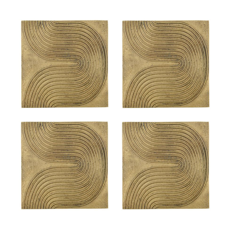 House Doctor List wall art 4-pack Antique brass