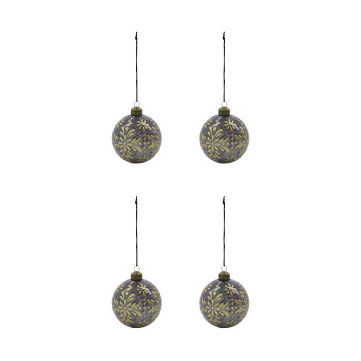 Mente Christmas bauble Ø8 cm 4-pack, Grey House Doctor