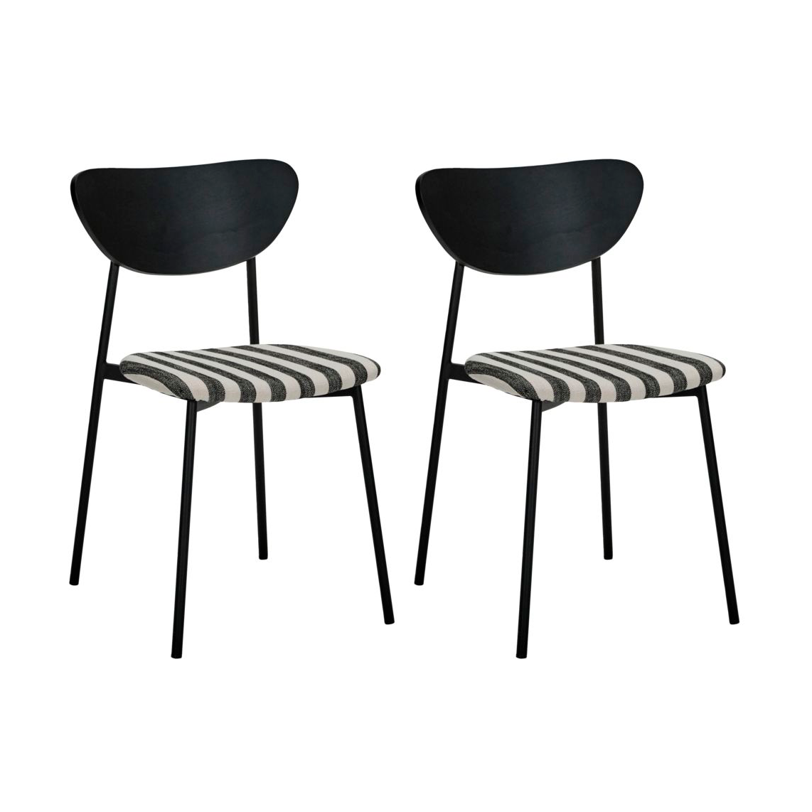 House Doctor Must chair with seat 2-pack Black and white