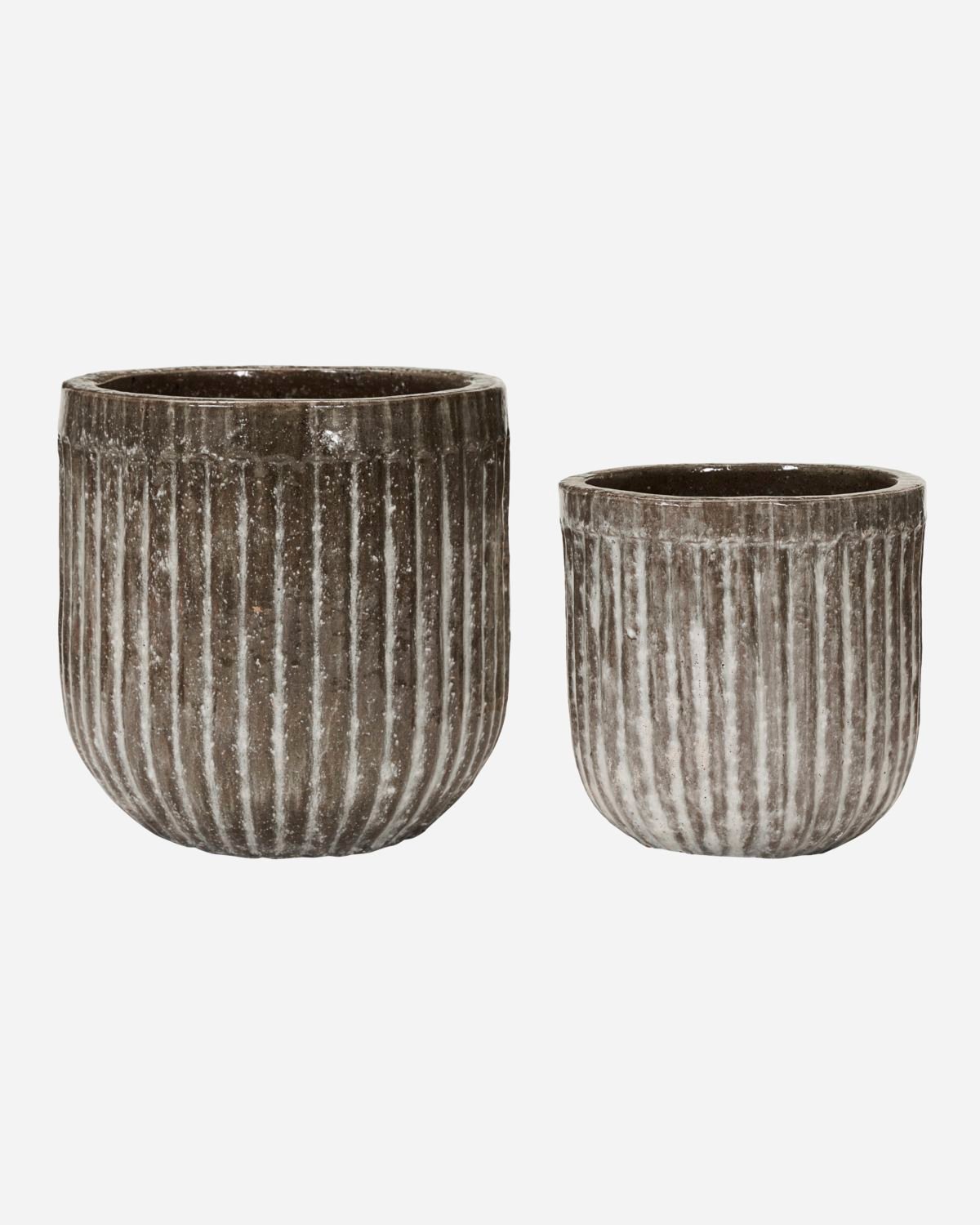 House Doctor Pharaoh pot set of 2 Antique brown