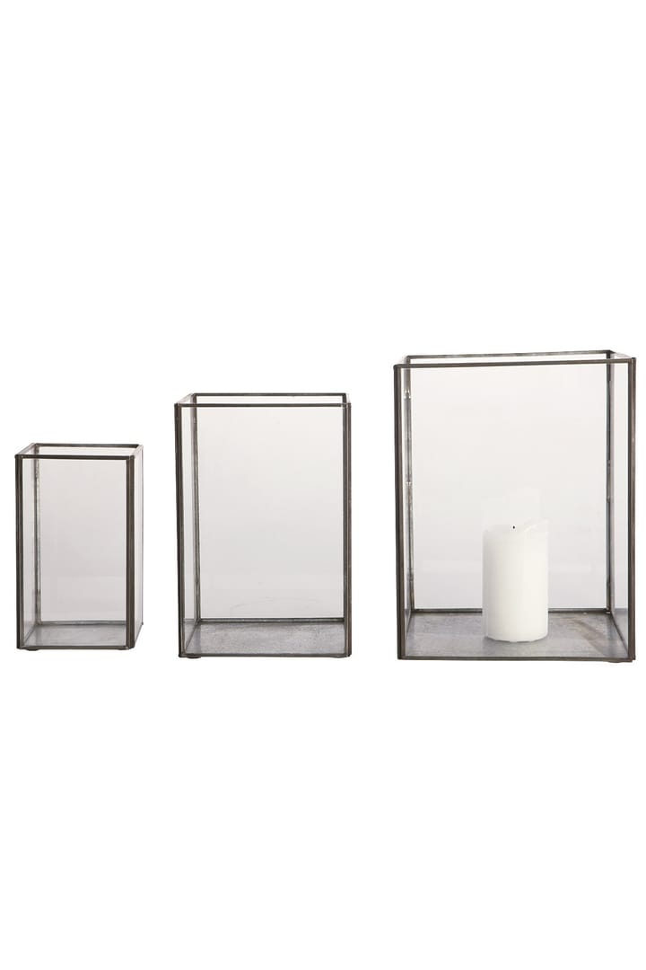 Pillar candle lantern set of 3, Metal House Doctor