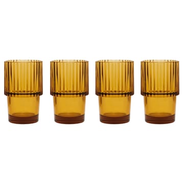 Rills tumbler 4-pack - amber - House Doctor