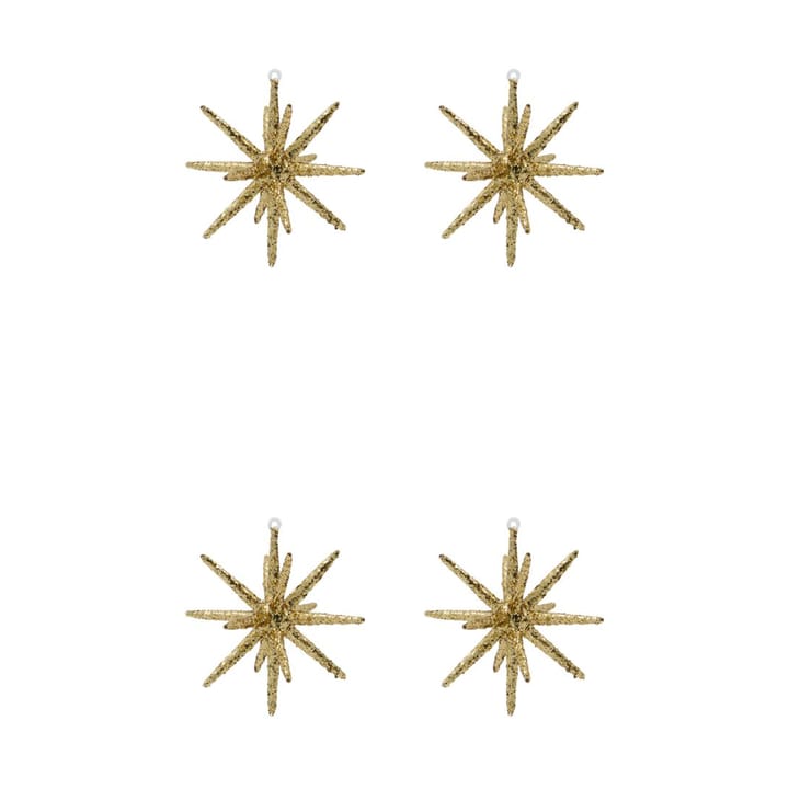 Spike Christmas tree star Ø12 cm 4-pack - Bronze glitter - House Doctor