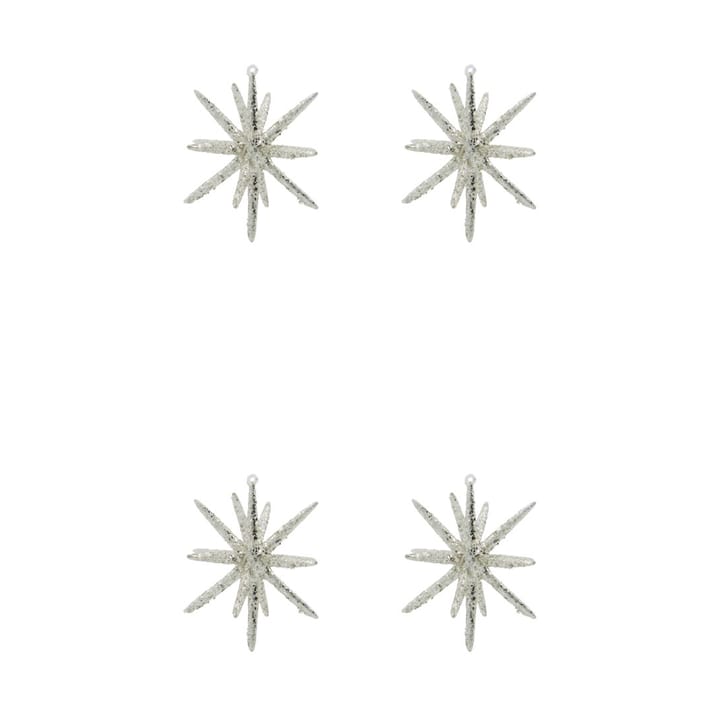 Spike Christmas tree star Ø12 cm 4-pack - Silver brass glitter - House Doctor