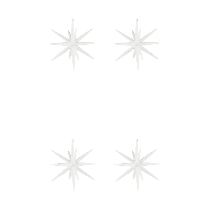 Spike Christmas tree star Ø12 cm 4-pack - White brass glitter - House Doctor