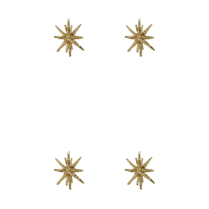 Spike Christmas tree star Ø7.5 cm 4-pack - Bronze glitter - House Doctor