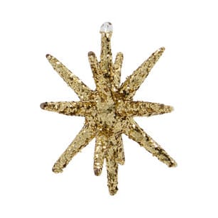 Spike Christmas tree star Ø7.5 cm 4-pack - Bronze glitter - House Doctor