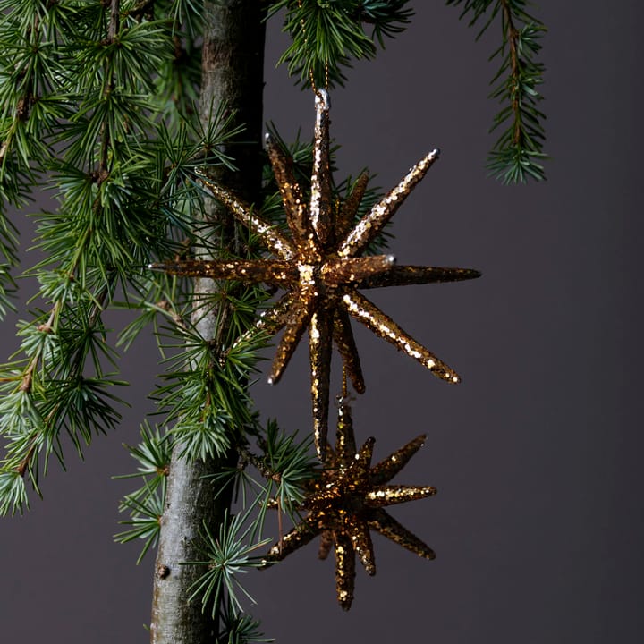 Spike Christmas tree star Ø7.5 cm 4-pack, Bronze glitter House Doctor