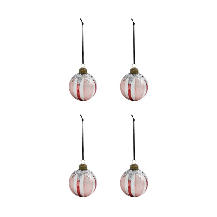 Star Christmas bauble Ø6 cm 4-pack, Red House Doctor